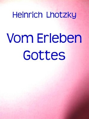 cover image of Vom Erleben Gottes